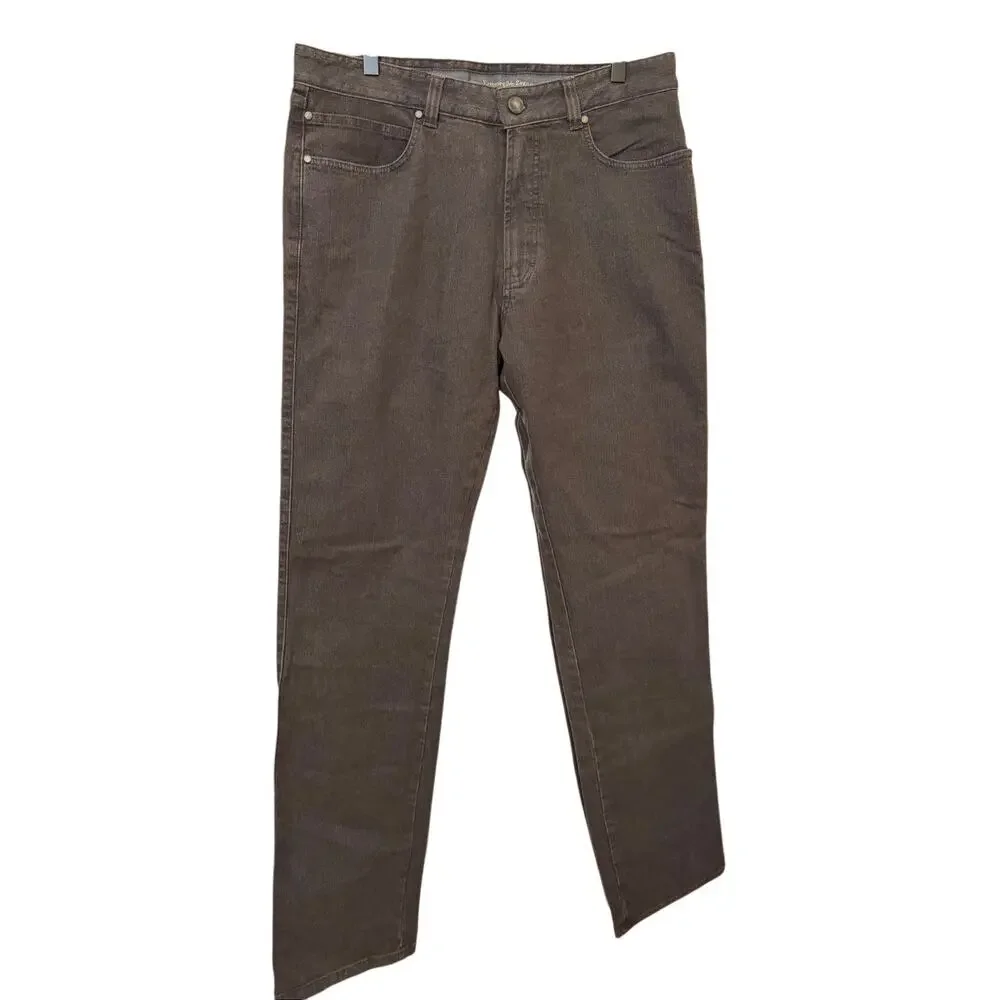 Ermenegildo Zegna Mens Pants Tailored Fit Straight Leg Jeans Size 34 NWT Stained